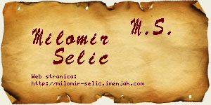 Milomir Selić vizit kartica